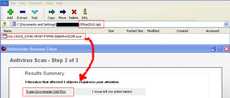 Figure 2. The Beta impersonating Trojan